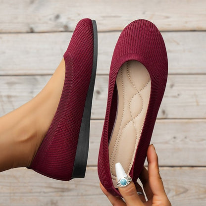 Damen Ballerinas Flexibles Obermaterial Rutschfeste Sohle