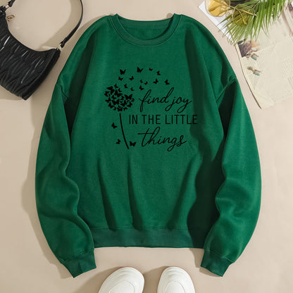 Damen Sweatshirt Floraler Aufdruck Baumwolle Weiß