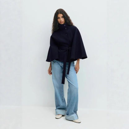 Damen Cape-Jacke mit Gürtel Norvielle Elegantes Design