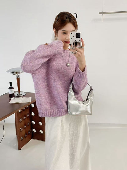 Damen Strickpullover Weich Lässiger Schnitt Norvielle