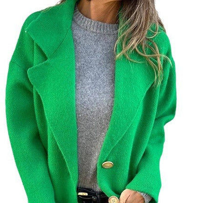 Damen Übergangsjacke Weites Design Knopfdetails Elegantes Design