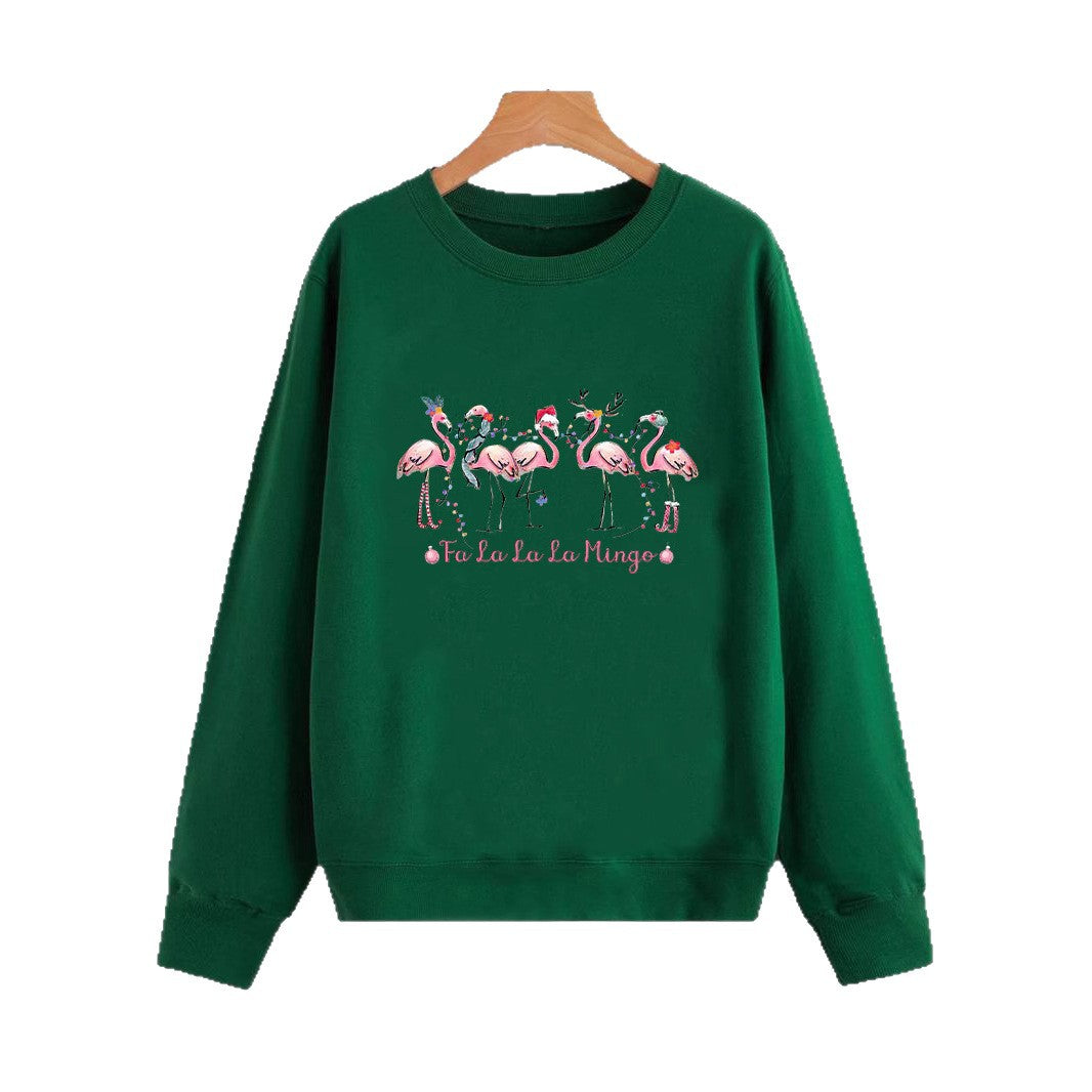 Damen Sweatshirt Flamingo-Motiv Lässiger Schnitt Norvielle