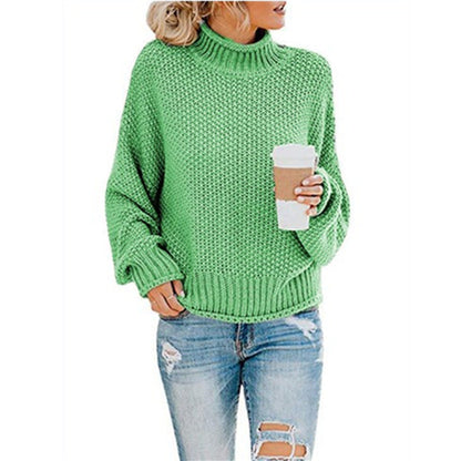 Damen Rollkragenpullover Grobgestrickt Lässiger Schnitt Norvielle