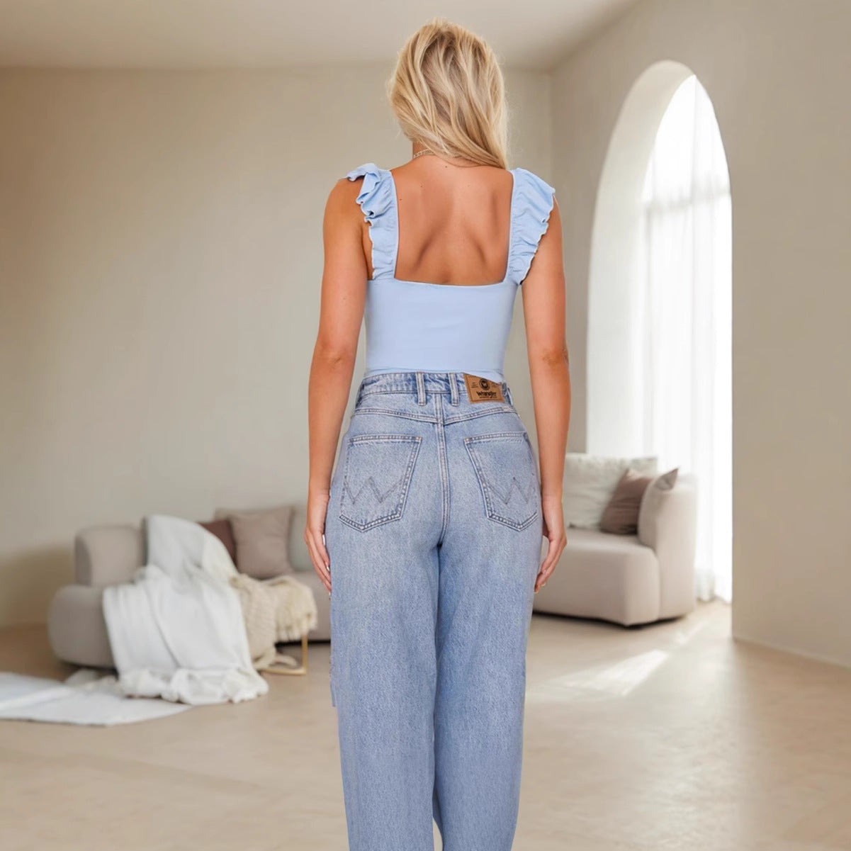 Damen Rüschen Details Norvielle
