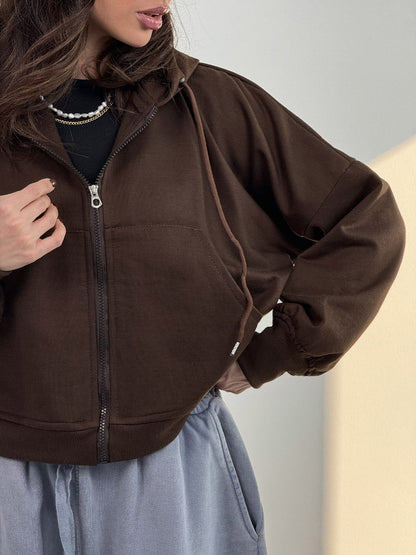 Damen Hoodie mit weiten Ärmeln und Taschen Norvielle