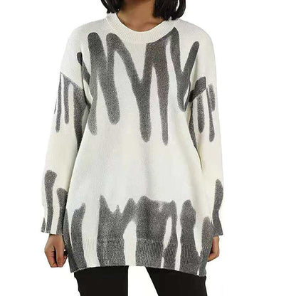 Damen Oversized Pullover Moderner Farbverlauf