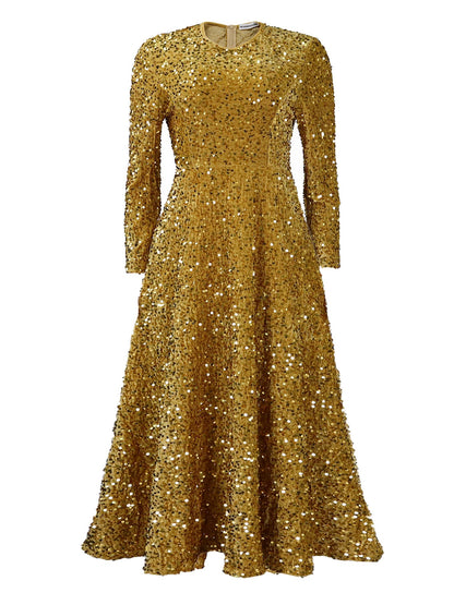 Damen Abendkleid Lang Glitzernd