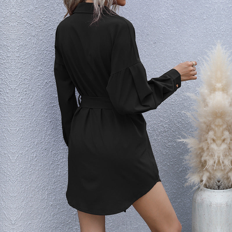Damen Hemdblusenkleid mit Gürtel Norvielle