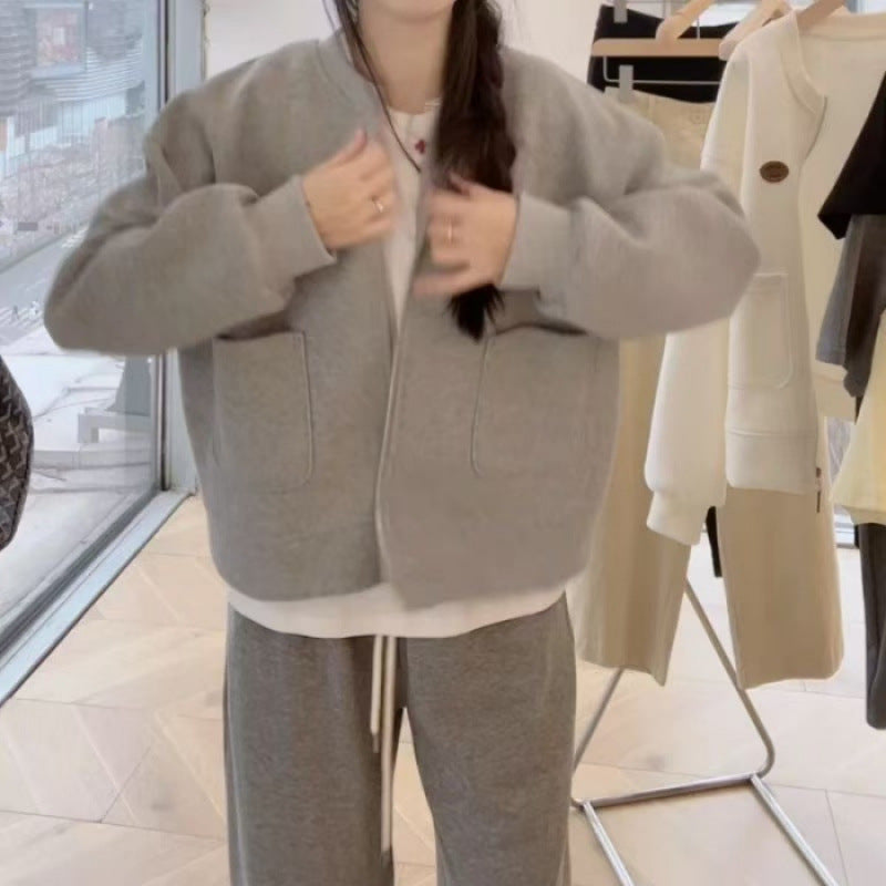 Damen Oversized Sweatjacke Praktische Taschen Modisch Norvielle