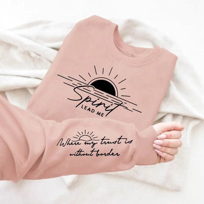 Damen Sweatshirt Weiches Fleece Inspirierender Druck Anthrazit