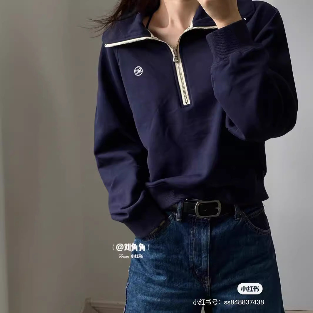 Damen Kapuzensweater Halbreißverschluss Norvielle