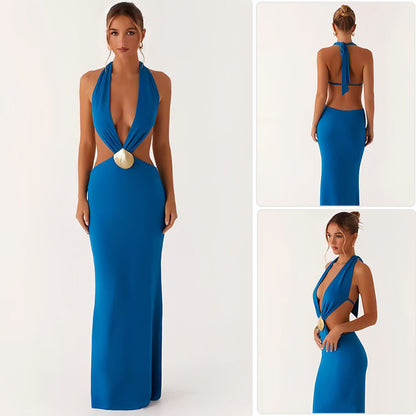Damen Abendkleid V-Ausschnitt Cut-Out-Design Norvielle - Norvielle