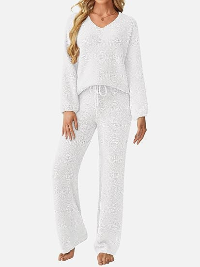 Damen Lounge-Set Weiches Strukturiertes Material Norvielle