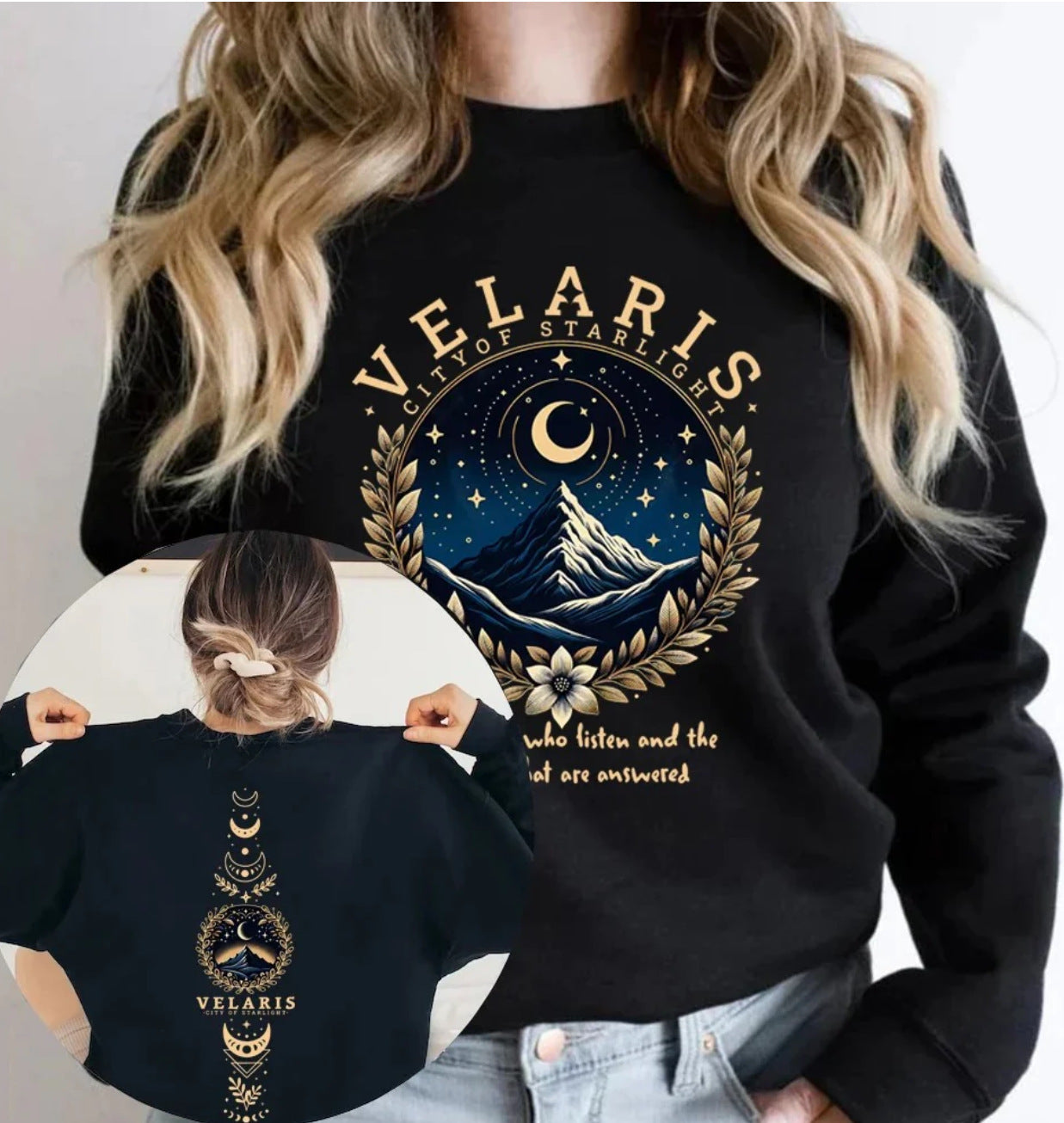 Damen Sweatshirt Nachthimmel Motiv Norvielle