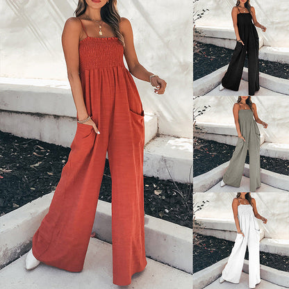 Damen Jumpsuit Weites Modell mit Taschen Norvielle