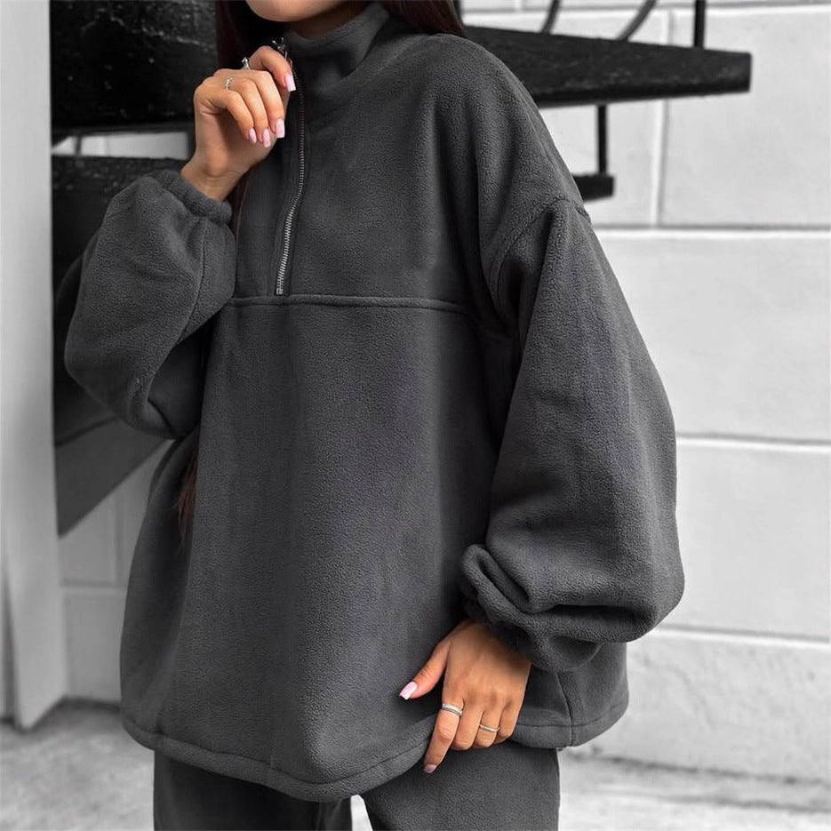 Damen Fleece-Jogginganzug Hochkragen Norvielle