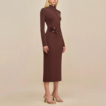 Damen Wickelkleid Raffungen Elegantes Design Norvielle