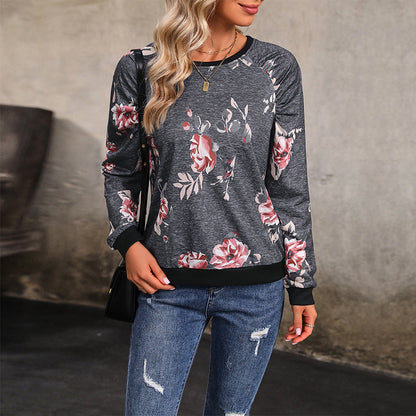 Damen Sweatshirt Blumenmuster Knöpfe Norvielle - Norvielle