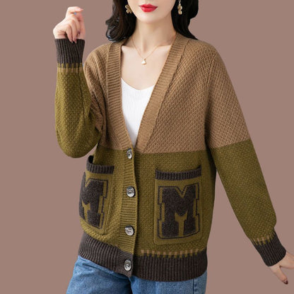 Damen Strickjacke mit Zopfmuster und Taschen Norvielle