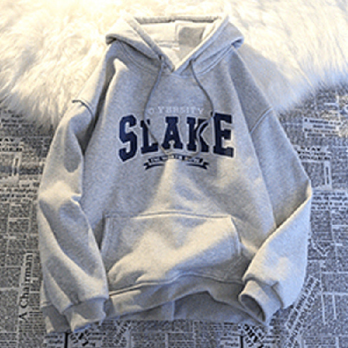 Damen Hoodie Kapuze Lässig Grau Norvielle