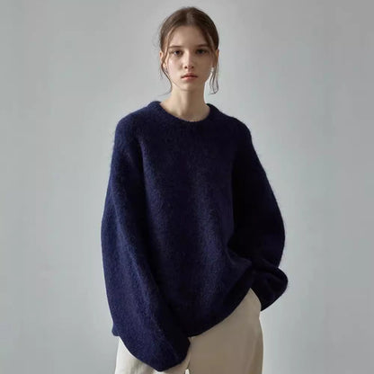 Damen Oversize-Pullover Weiches Material Beige