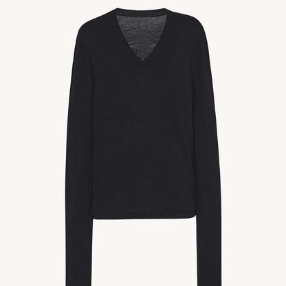 Damen Strickpullover V-Ausschnitt Länge Lang Ärmel Norvielle