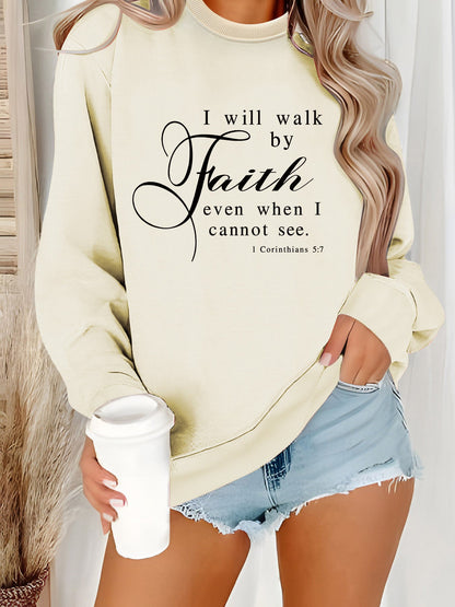 Damen Sweatshirt Weiches Material Beige