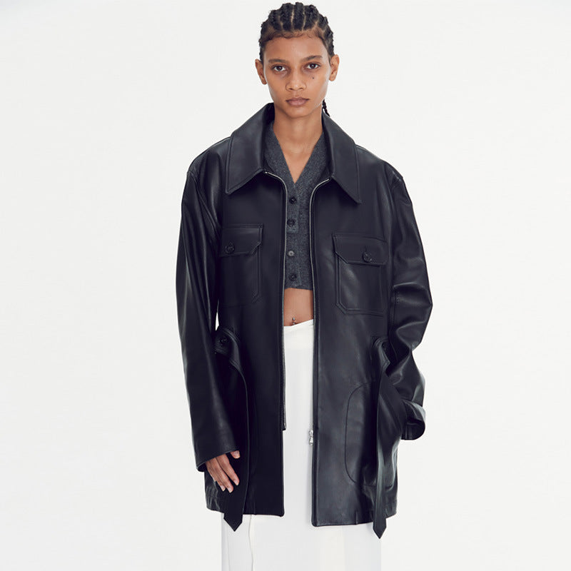 Damen oversized Kunstlederjacke Norvielle - Norvielle