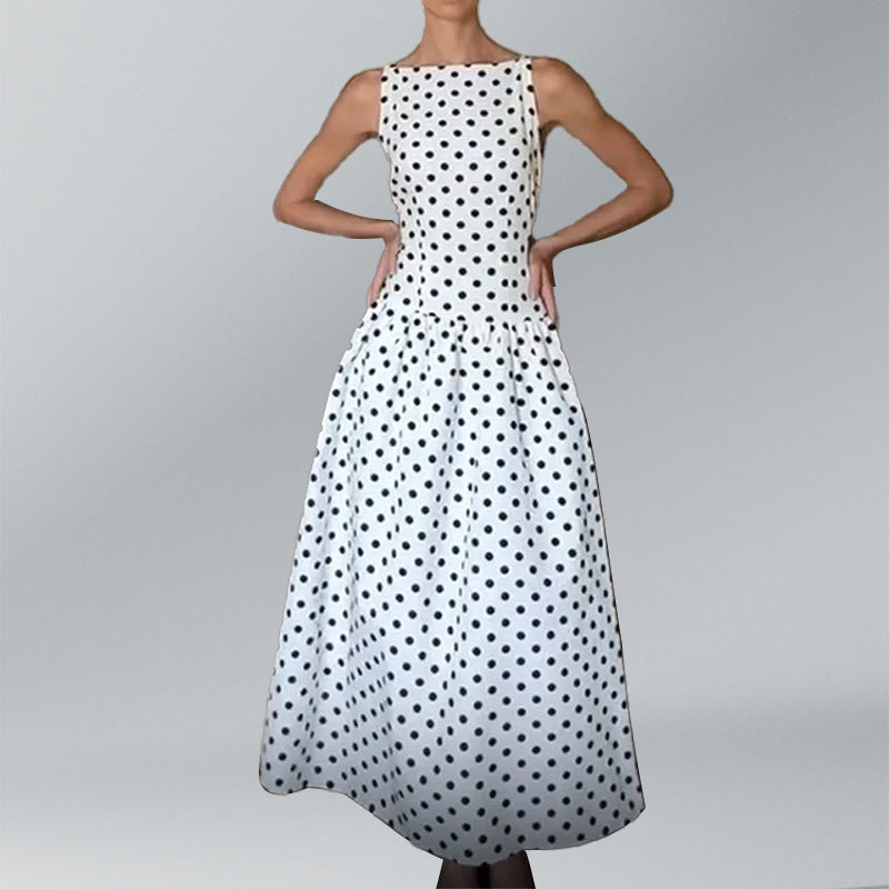 Damen Maxikleid Retro Polka-Dots Voluminöser Rock Norvielle