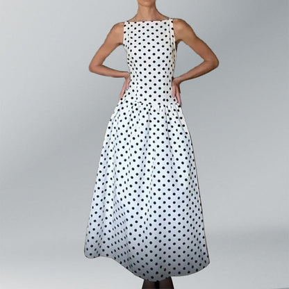 Damen Maxikleid Retro Polka-Dots Voluminöser Rock Norvielle