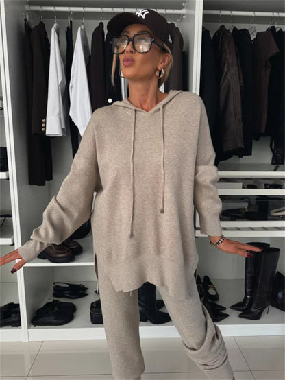 Damen Loungewear-Set mit Hoodie und elastischen Hosen Norvielle