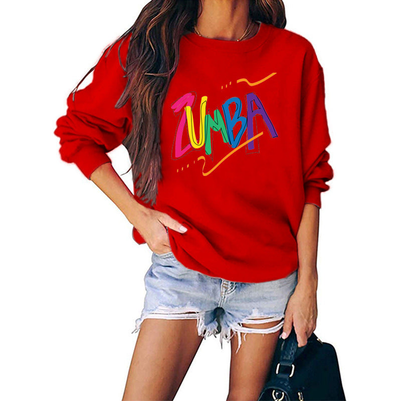 Damen Sweatshirt Modernes Zumba Design Lässig Grau