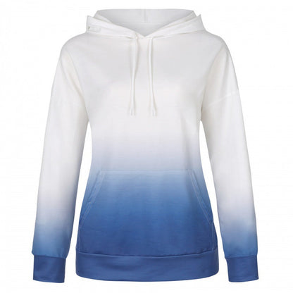 Damen Kapuzenpullover Moderner Farbverlauf Kängurutaschen