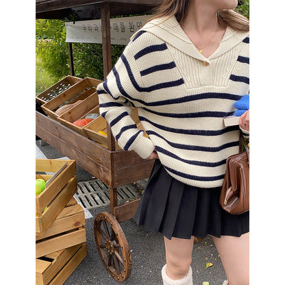 Damen Strickpullover Maritim Streifen Norvielle - Norvielle