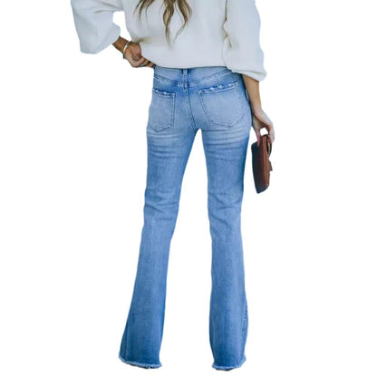 Damen Bootcut-Jeans Hochwerder Norvielle