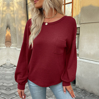 Damen Langarmshirt Waffelstruktur Norvielle