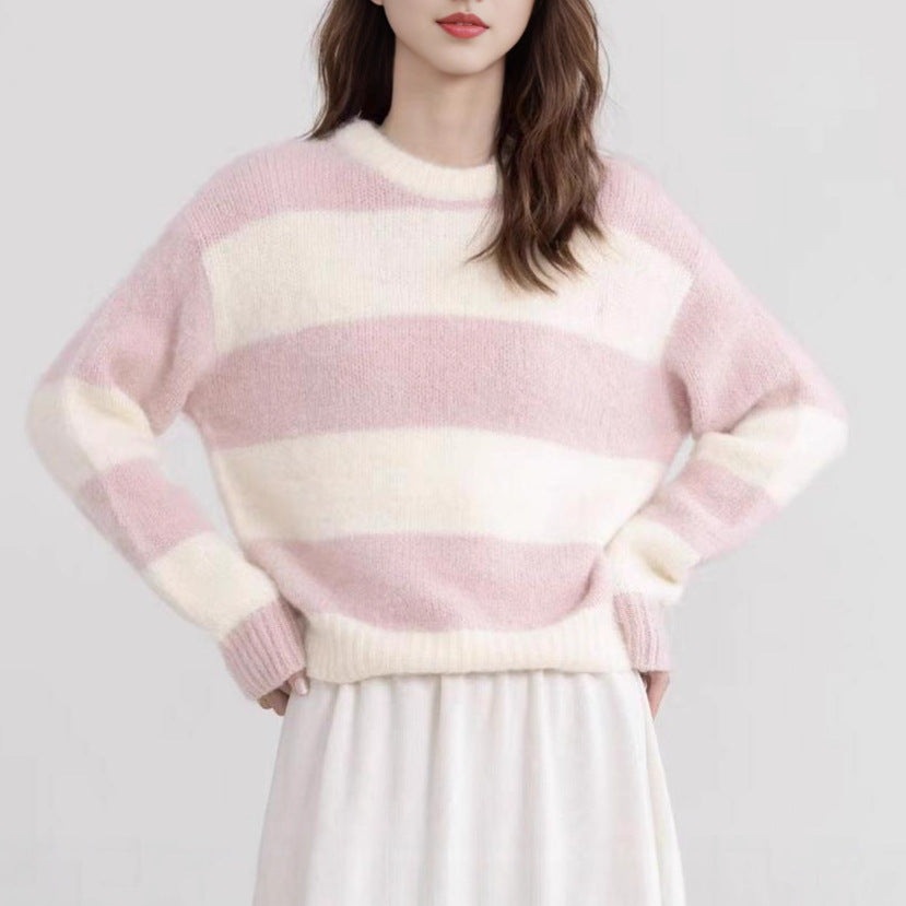 Damen Pullover Streifenmuster Norvielle