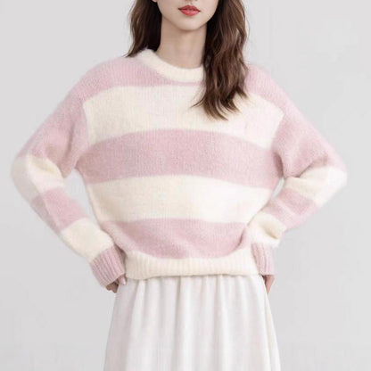 Damen Pullover Streifenmuster Norvielle