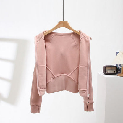 Damen Kapuzenjacke Norvielle Kuschelig Hochkragen Praktische Taschen