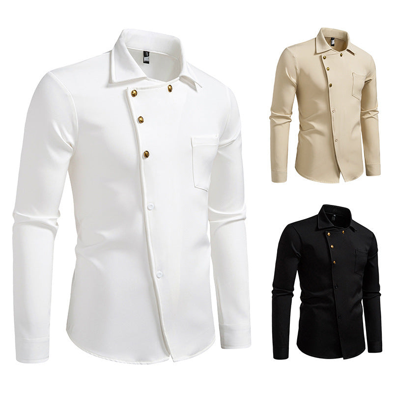 Herren Hemd Asymmetrisches Knopfdesign Elegantes Norvielle