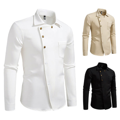Herren Hemd Asymmetrisches Knopfdesign Elegantes Norvielle