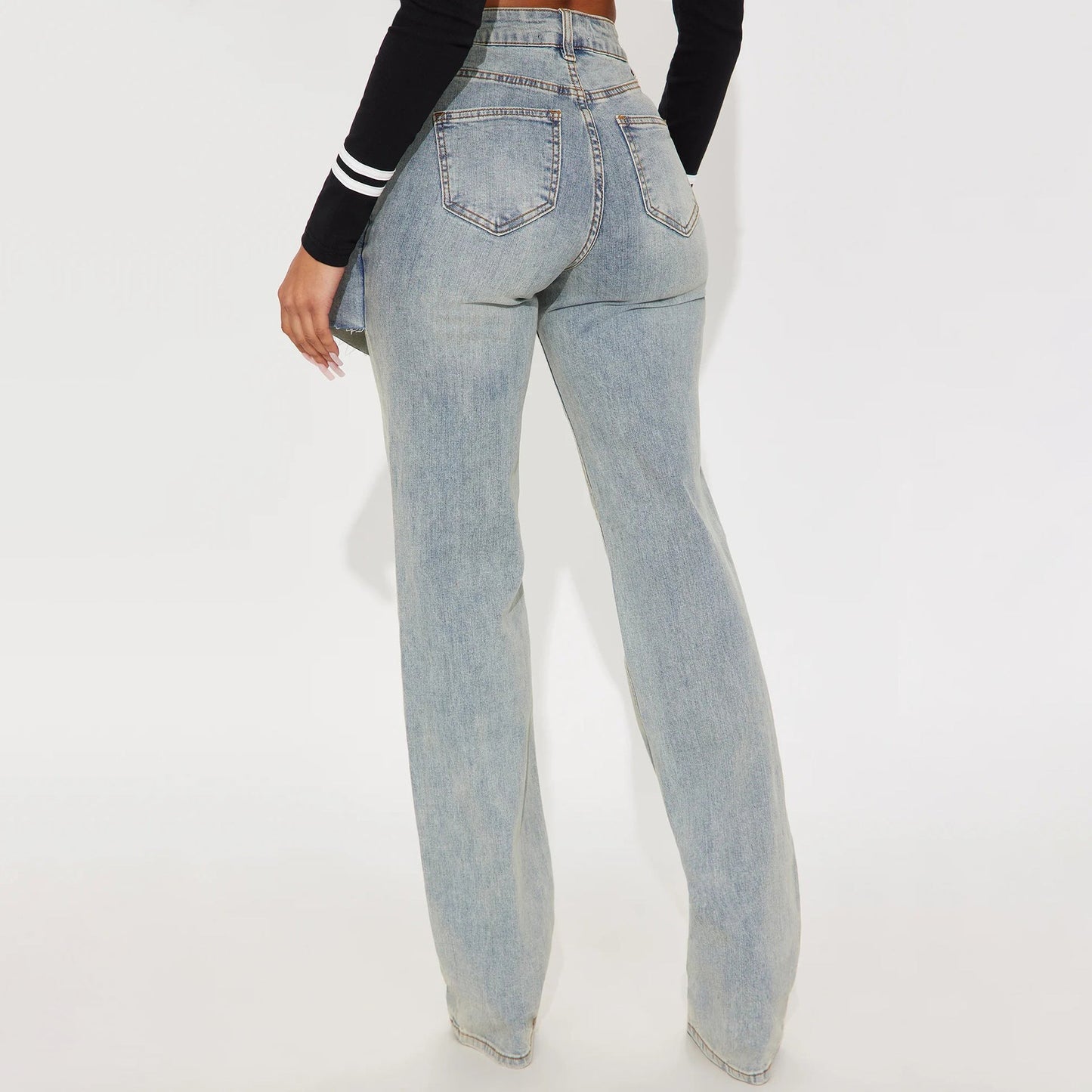 Damen Jeans Asymmetrischer Schnitt Norvielle