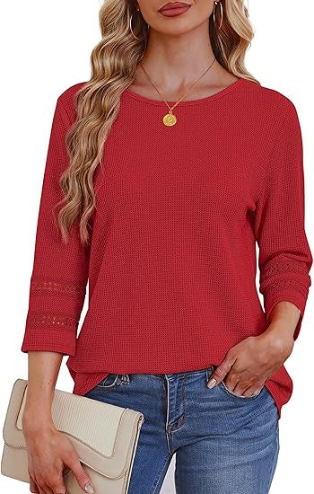 Damen Longsleeve-Oberteil Spitzen-Details Norvielle