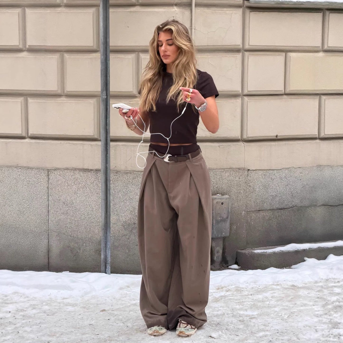 Damen Hochtaillierte Hosen Norvielle