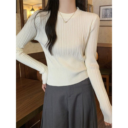 Damen Rippstrickpullover Verlängerte Ärmel Fein Norvielle - Norvielle