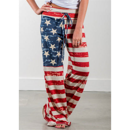 Damen Freizeithose Flaggenmotiv Lässiger Schnitt Norvielle