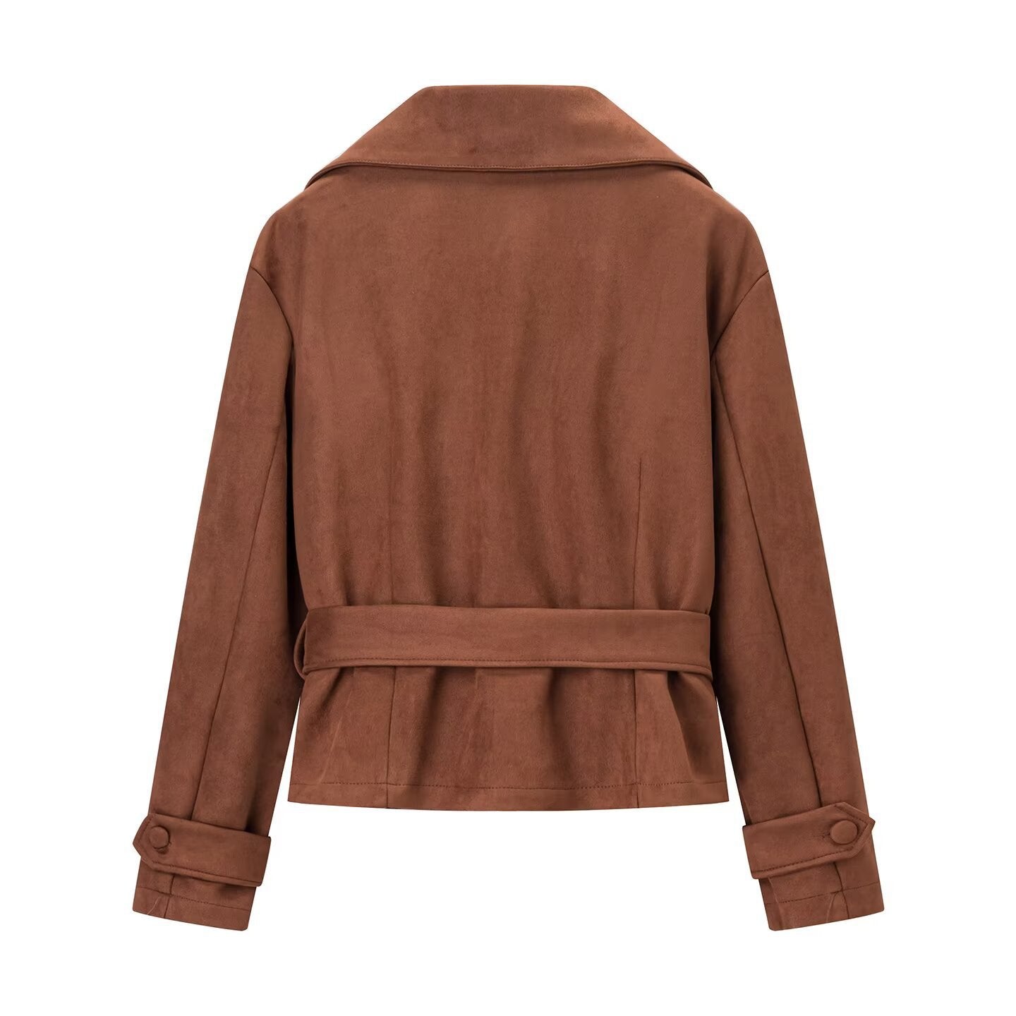 Damen Wildlederjacke Tailliert Gürtel Norvielle