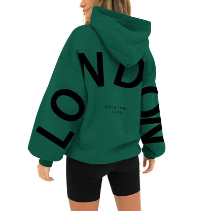 Damen Oversized Hoodie London Print Norvielle