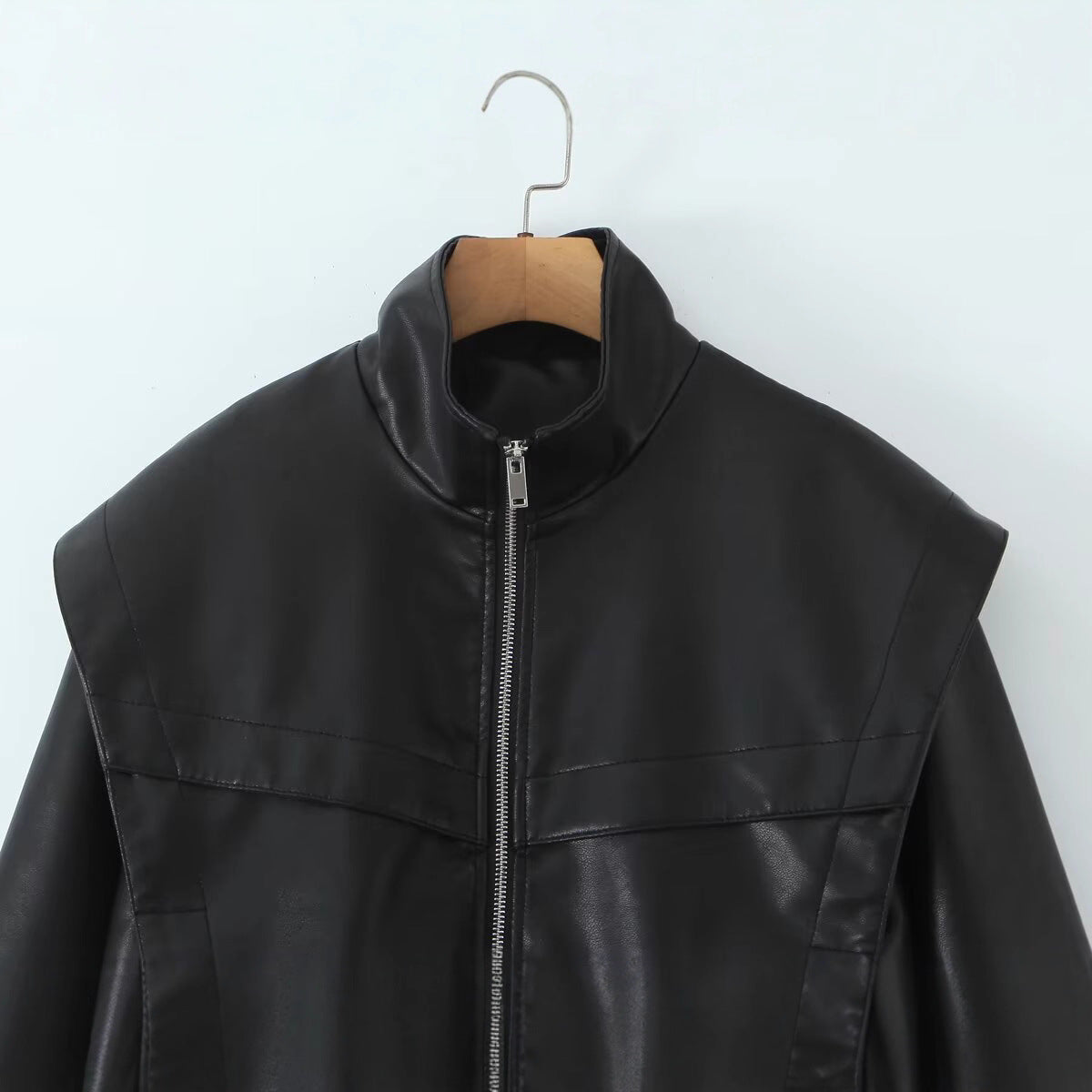 Damen Bikerjacke Elastische Bündchen Norvielle Leder