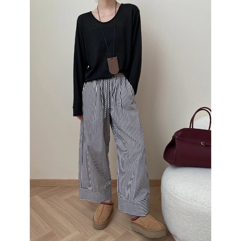 Damen Palazzo-Hose Gestreift Norvielle